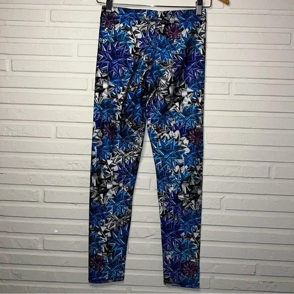Terez Blue Silver Gift Wrap Bow Holiday Athletic Leggings, Women’s Size Small - Picture 8 of 8